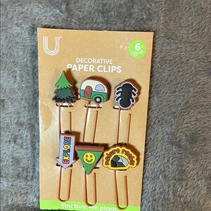 U Brands Brown Camping Decorative Paper Clips - 6 Pack